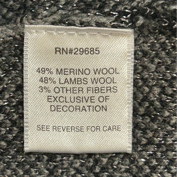 PENDLETON Women Black Gray Metallic Sweater Merino Lambs Wool Sweater Size Large - Picture 12 of 12